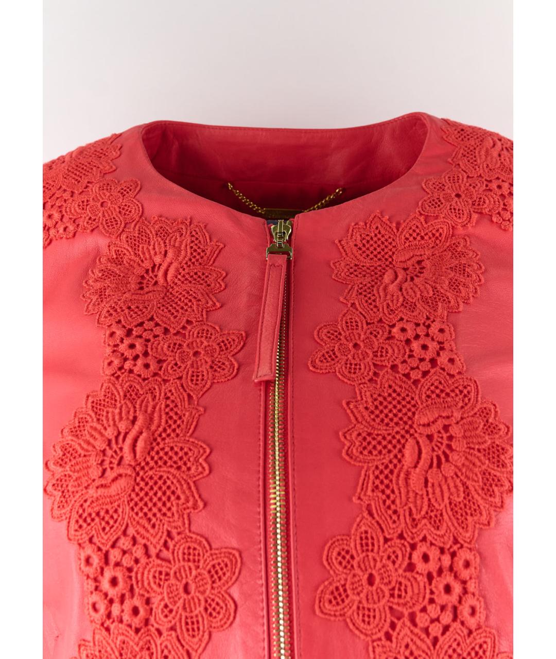 BLUMARINE Коралловая кожаная куртка, фото 4