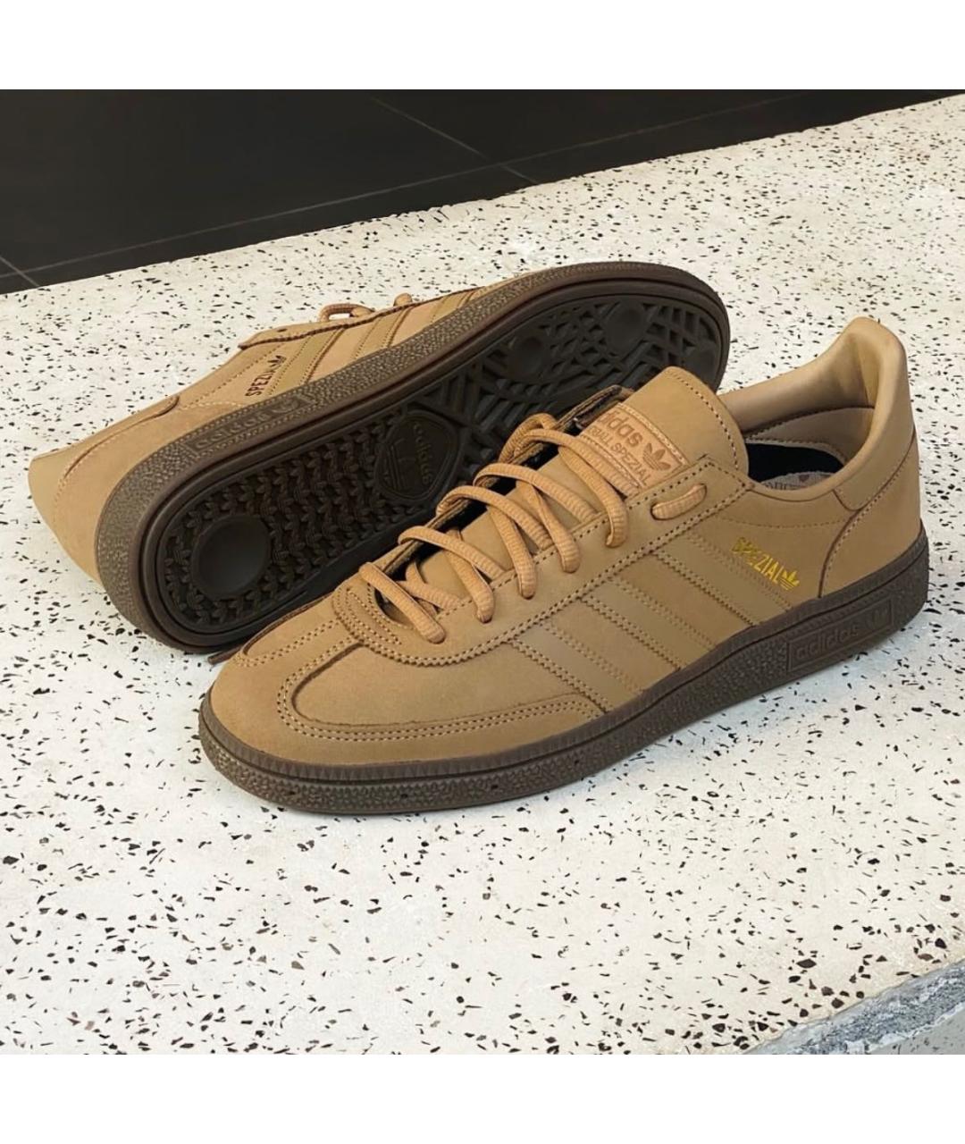 ADIDAS Бежевые кожаные кеды, фото 2