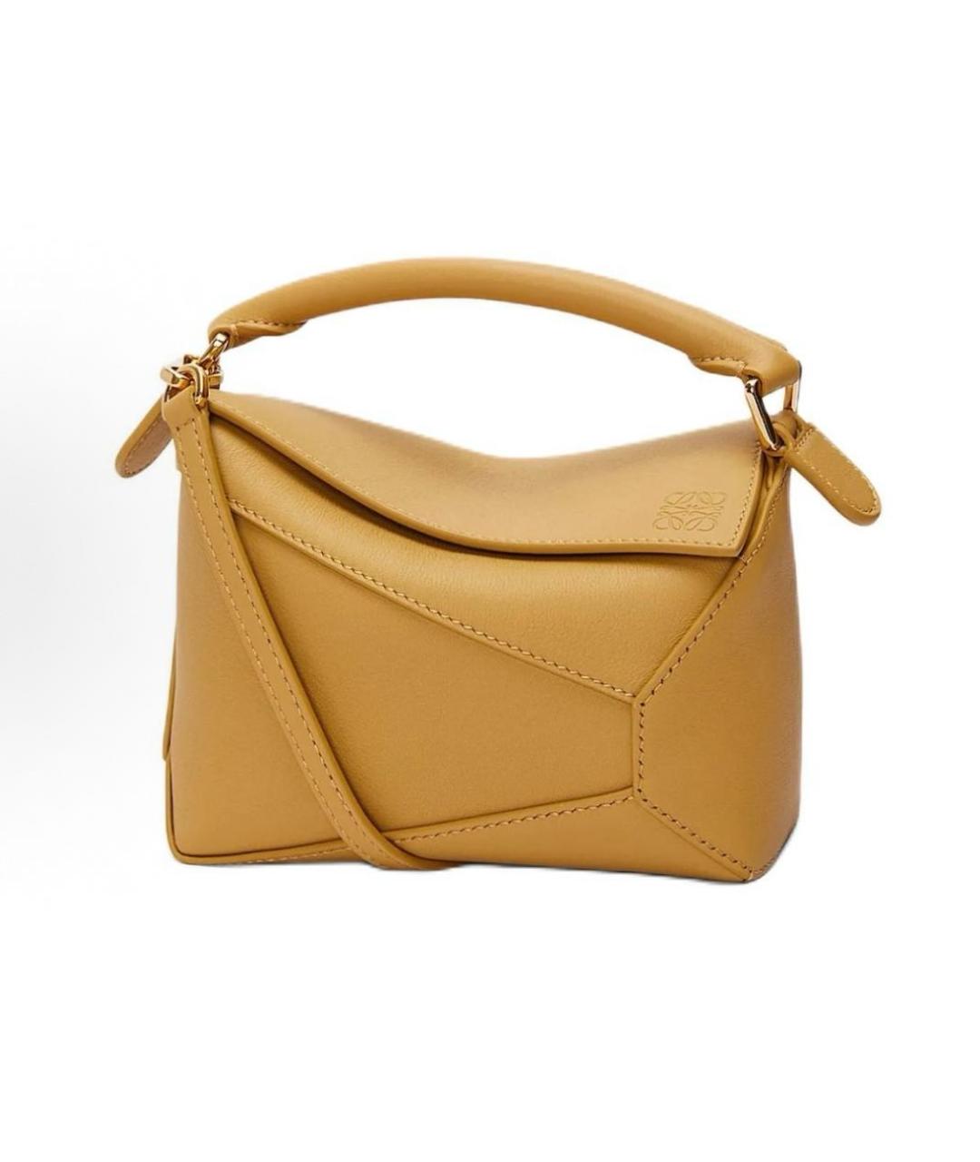 LOEWE Горчичная кожаная сумка через плечо, фото 4