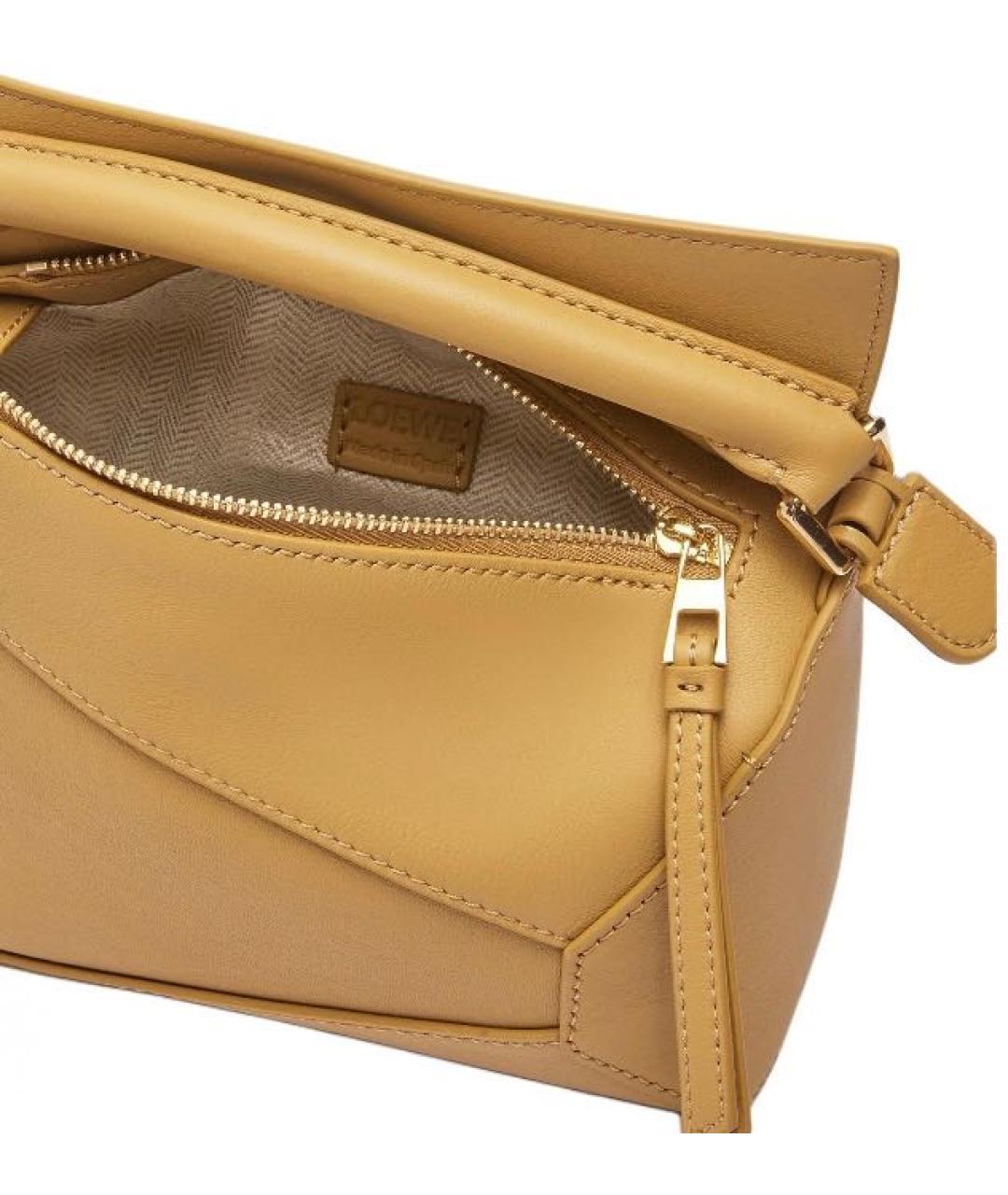 LOEWE Горчичная кожаная сумка через плечо, фото 3