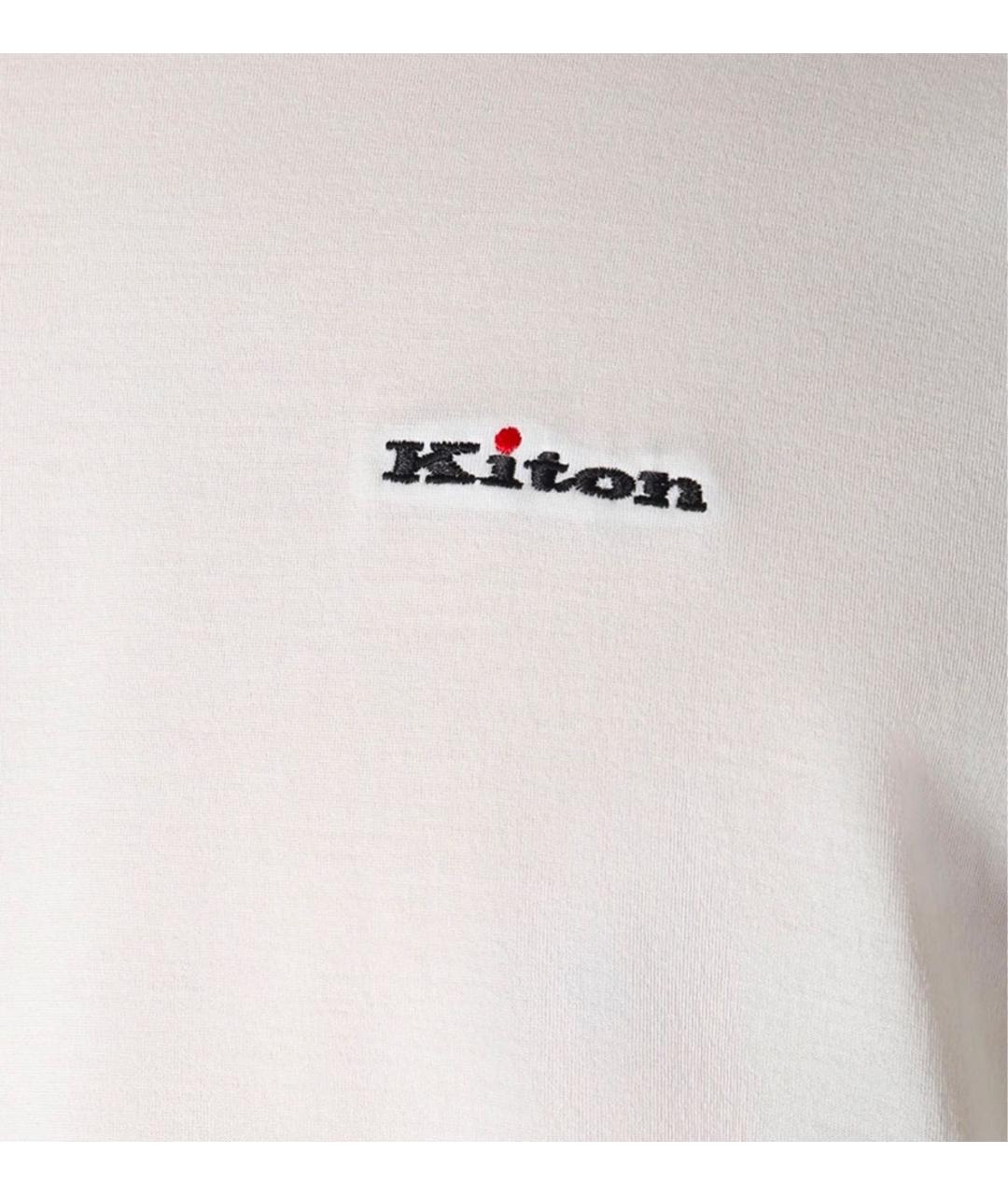 KITON Белая хлопковая футболка, фото 4