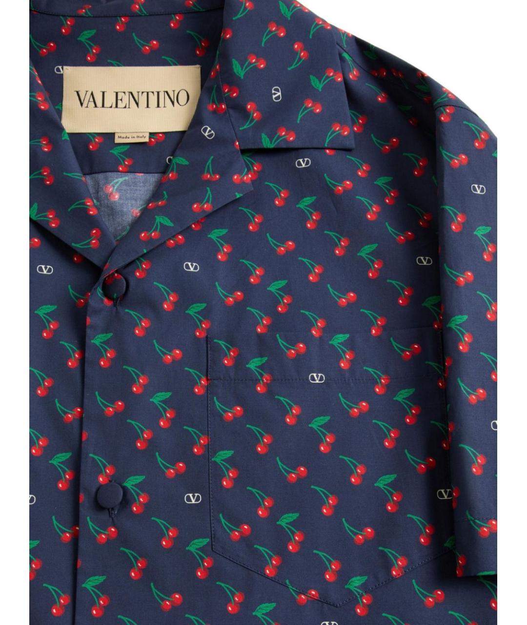 VALENTINO Синяя хлопковая кэжуал рубашка, фото 7