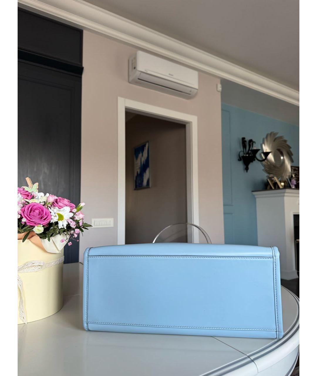 FENDI Голубая кожаная сумка тоут, фото 6
