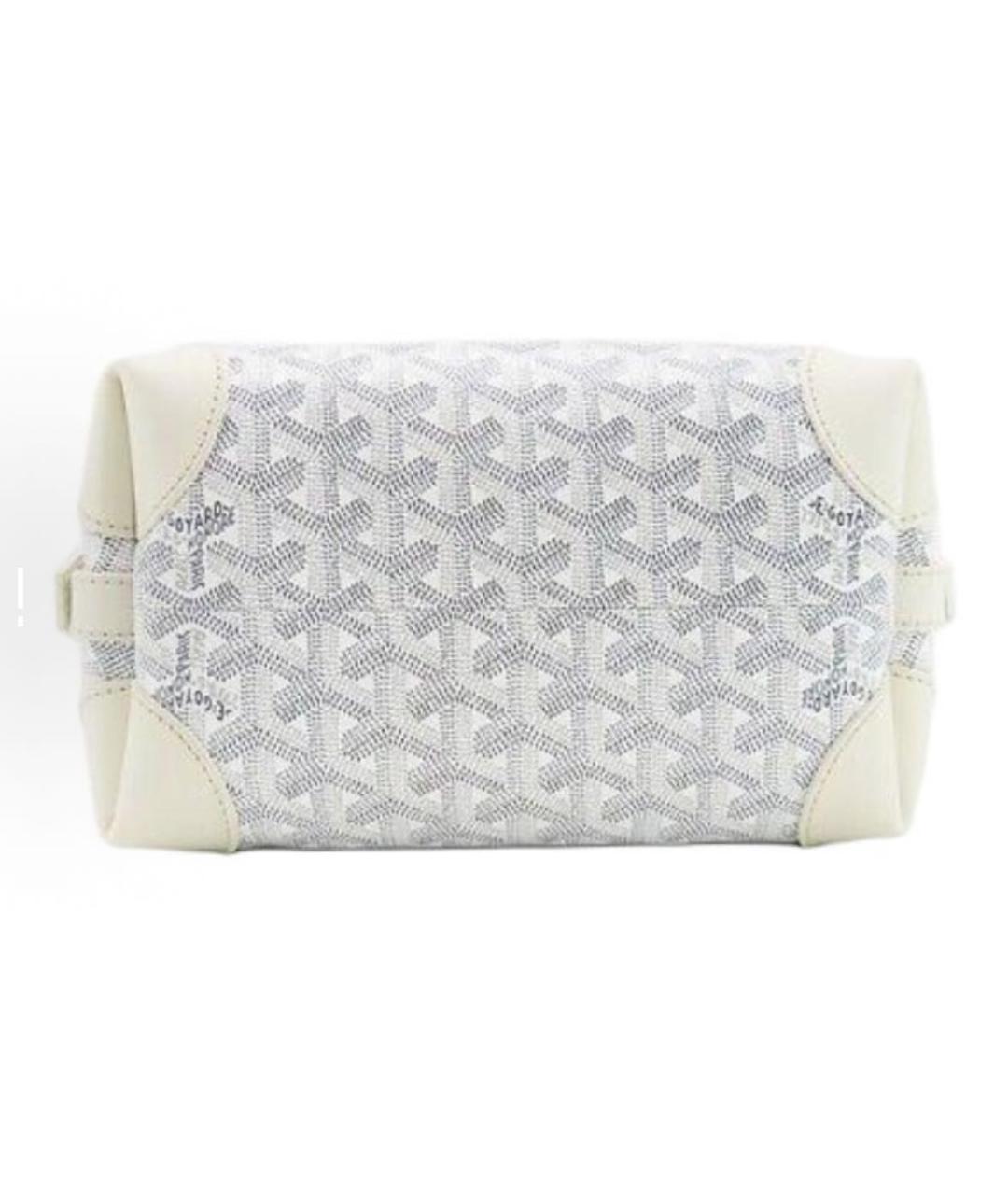GOYARD Белая кожаная косметичка, фото 4