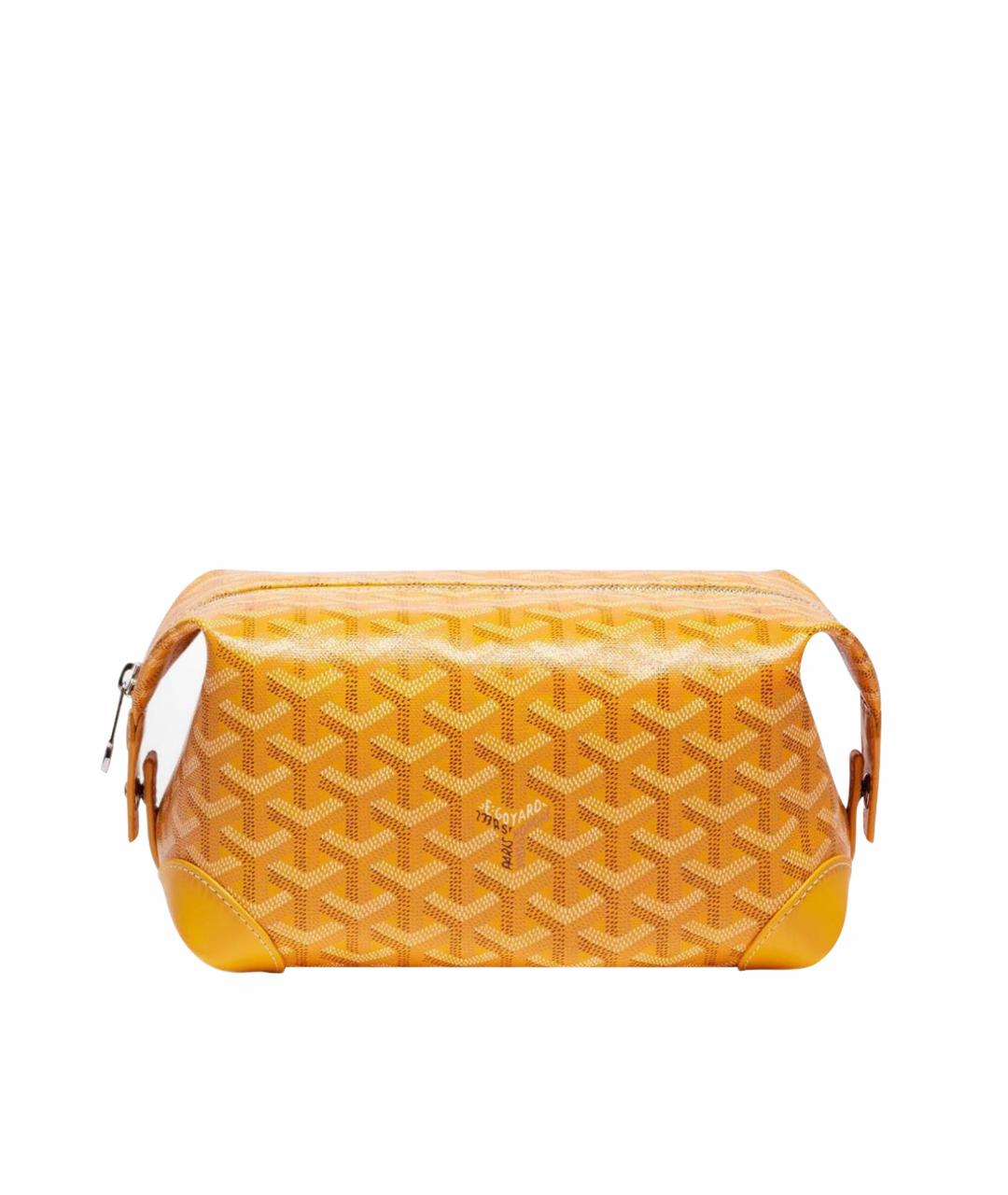 GOYARD Желтая кожаная косметичка, фото 5
