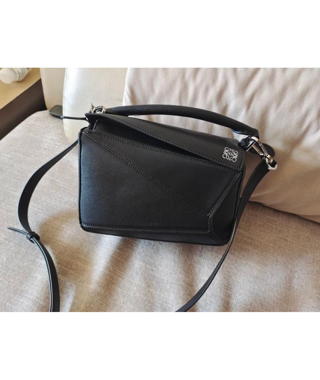 LOEWE Черная кожаная сумка на плечо, фото 3