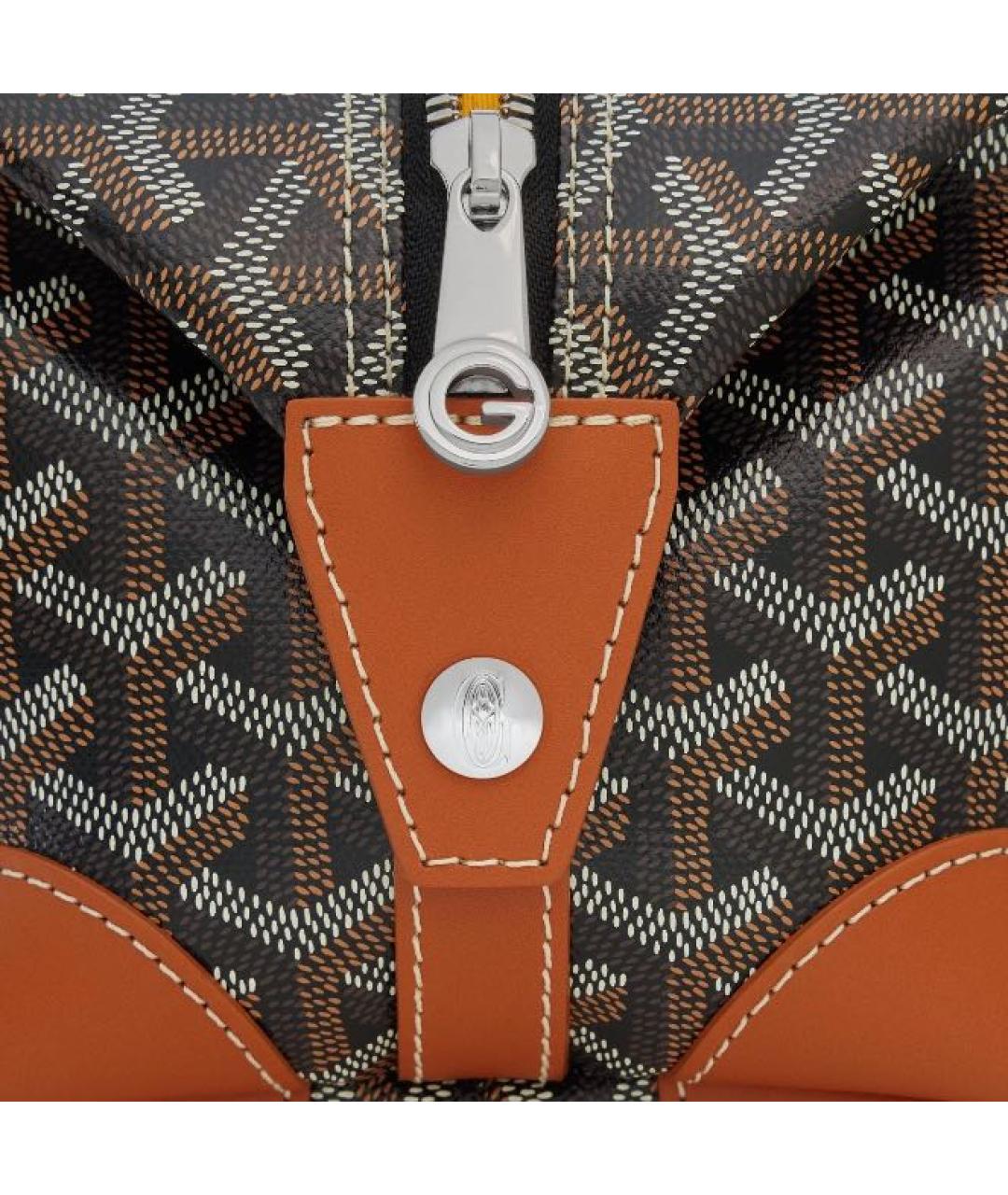 GOYARD Коричневая кожаная косметичка, фото 4