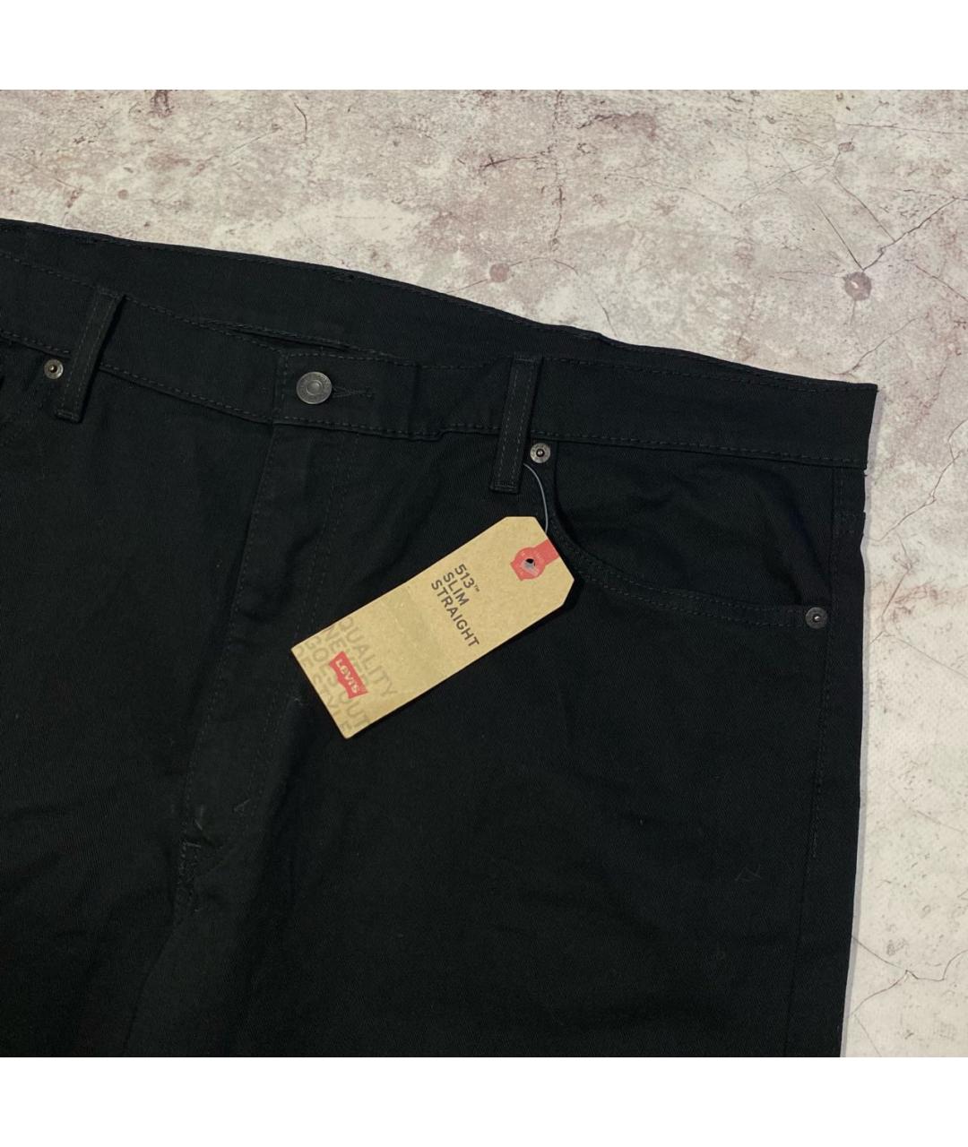 LEVI'S Черные хлопковые прямые джинсы, фото 3
