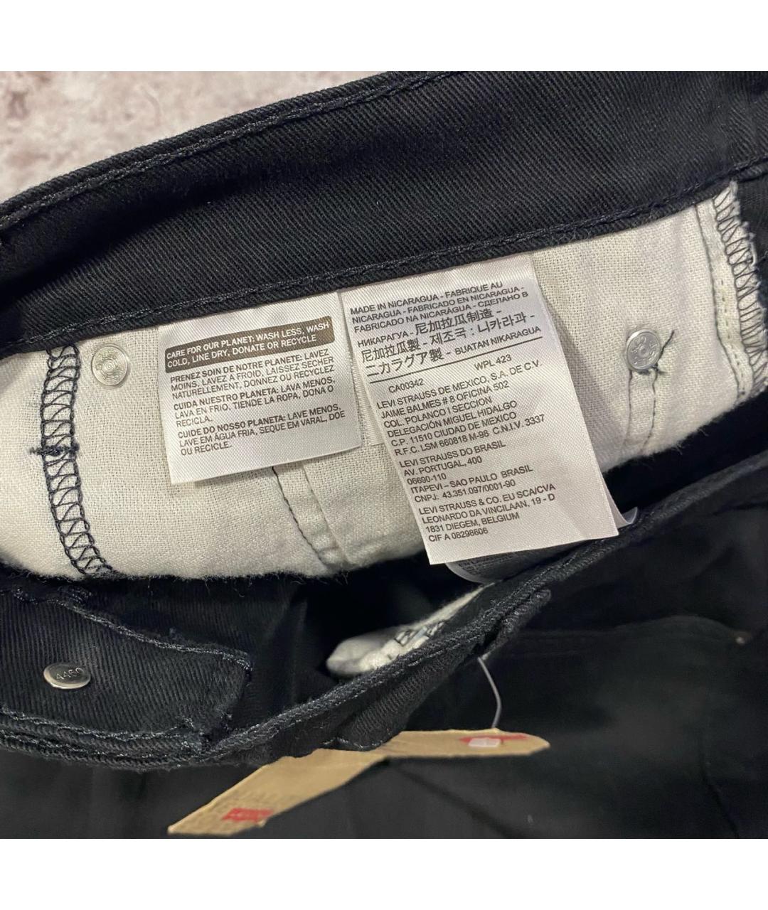 LEVI'S Черные хлопковые прямые джинсы, фото 5
