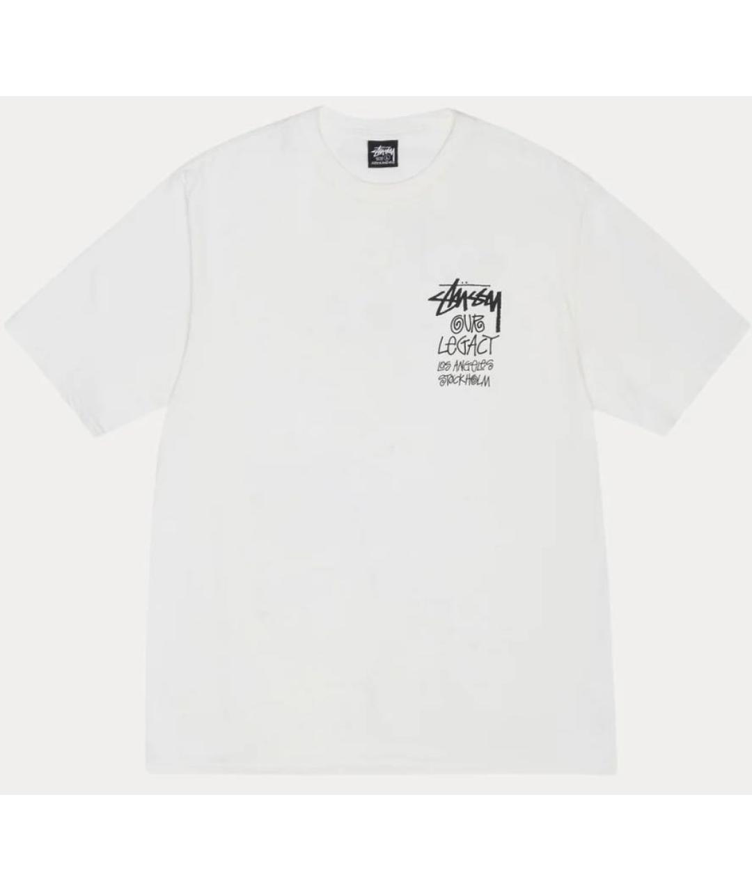 STUSSY Белая хлопковая футболка, фото 5