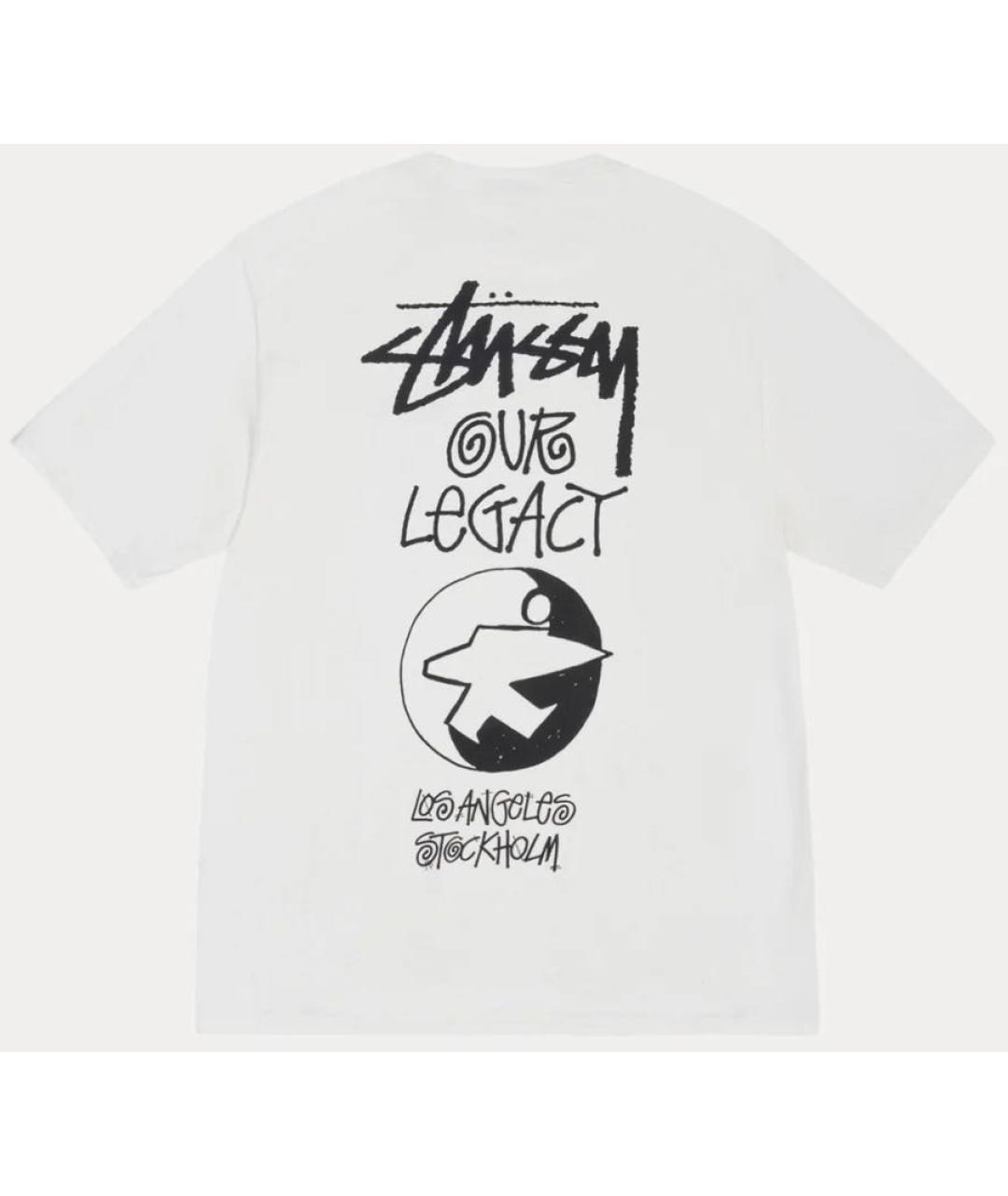 STUSSY Белая хлопковая футболка, фото 2