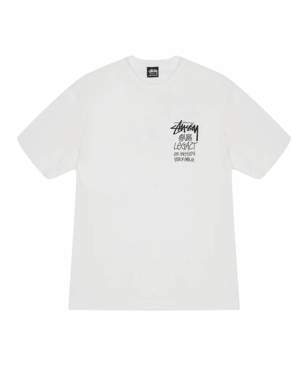 STUSSY Белая хлопковая футболка, фото 1