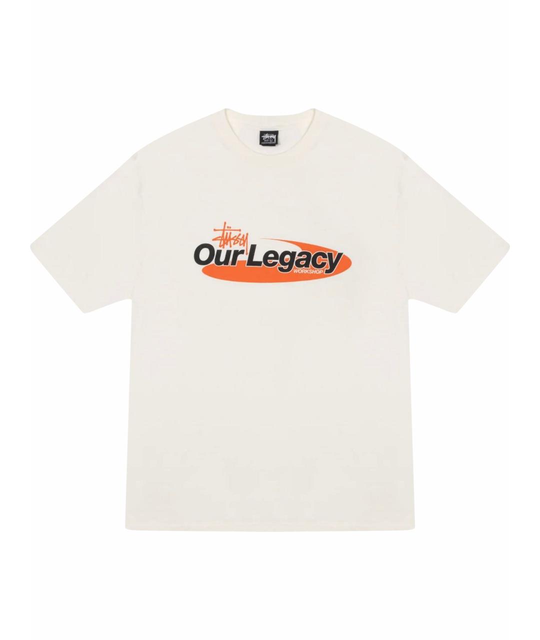STUSSY Бежевая хлопковая футболка, фото 1