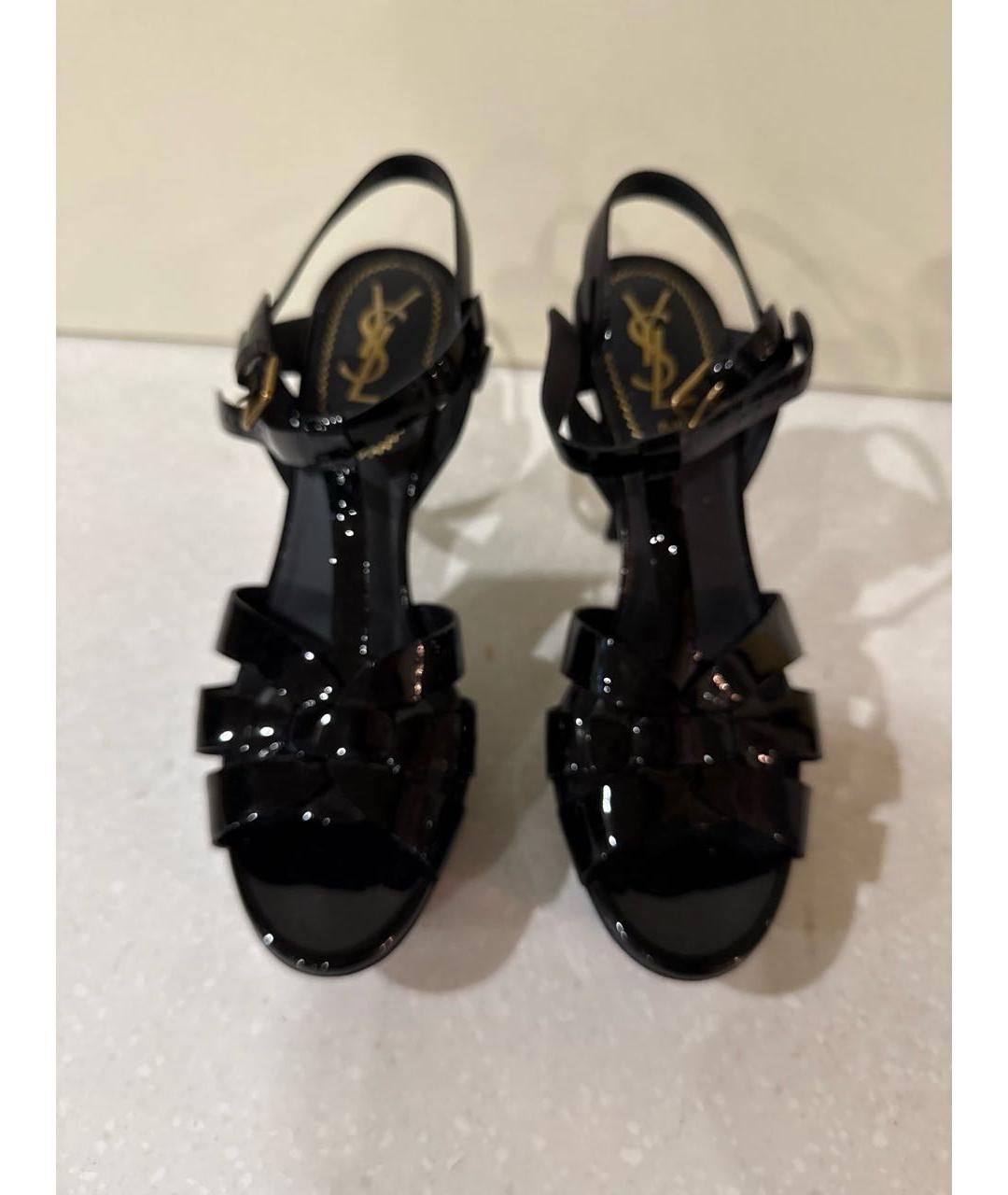 YVES SAINT LAURENT BEAUTY Черные босоножки из лакированной кожи, фото 2
