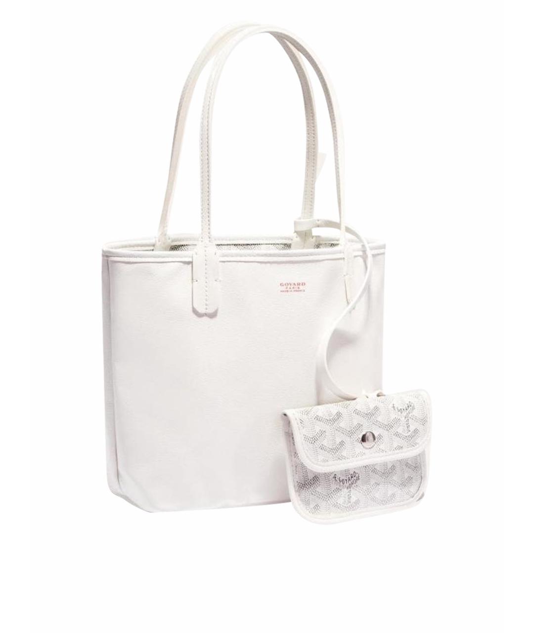 GOYARD Белая кожаная сумка тоут, фото 1
