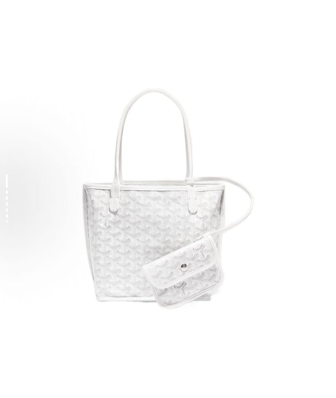 GOYARD Белая кожаная сумка тоут, фото 2