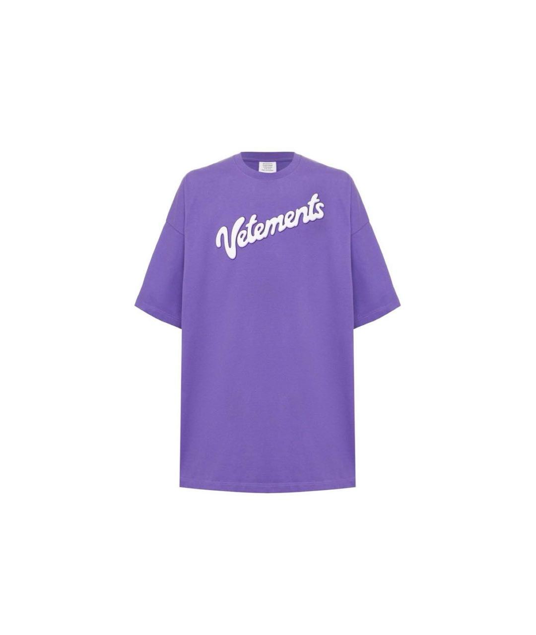VETEMENTS Фиолетовая хлопковая футболка, фото 1