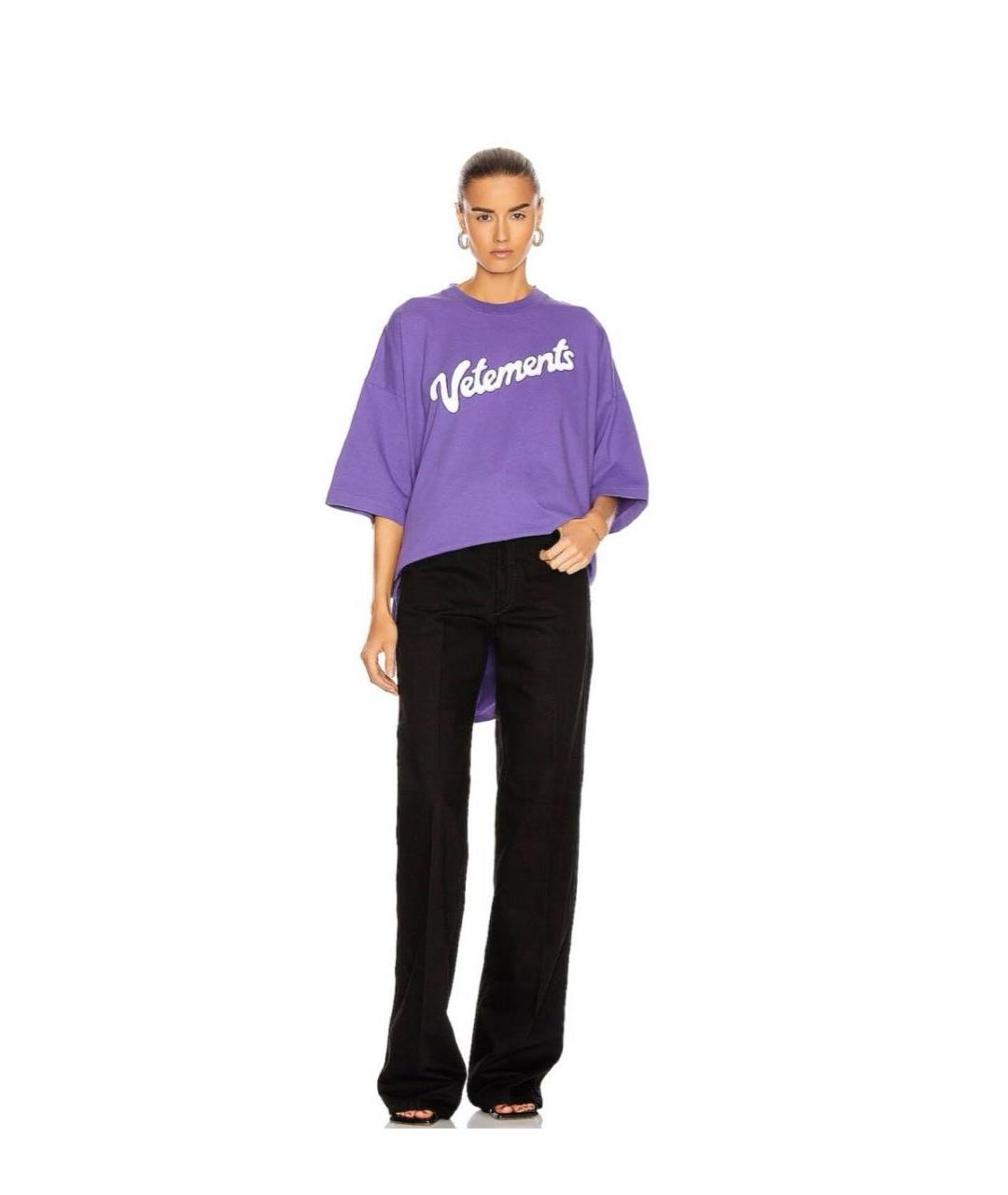 VETEMENTS Фиолетовая хлопковая футболка, фото 5