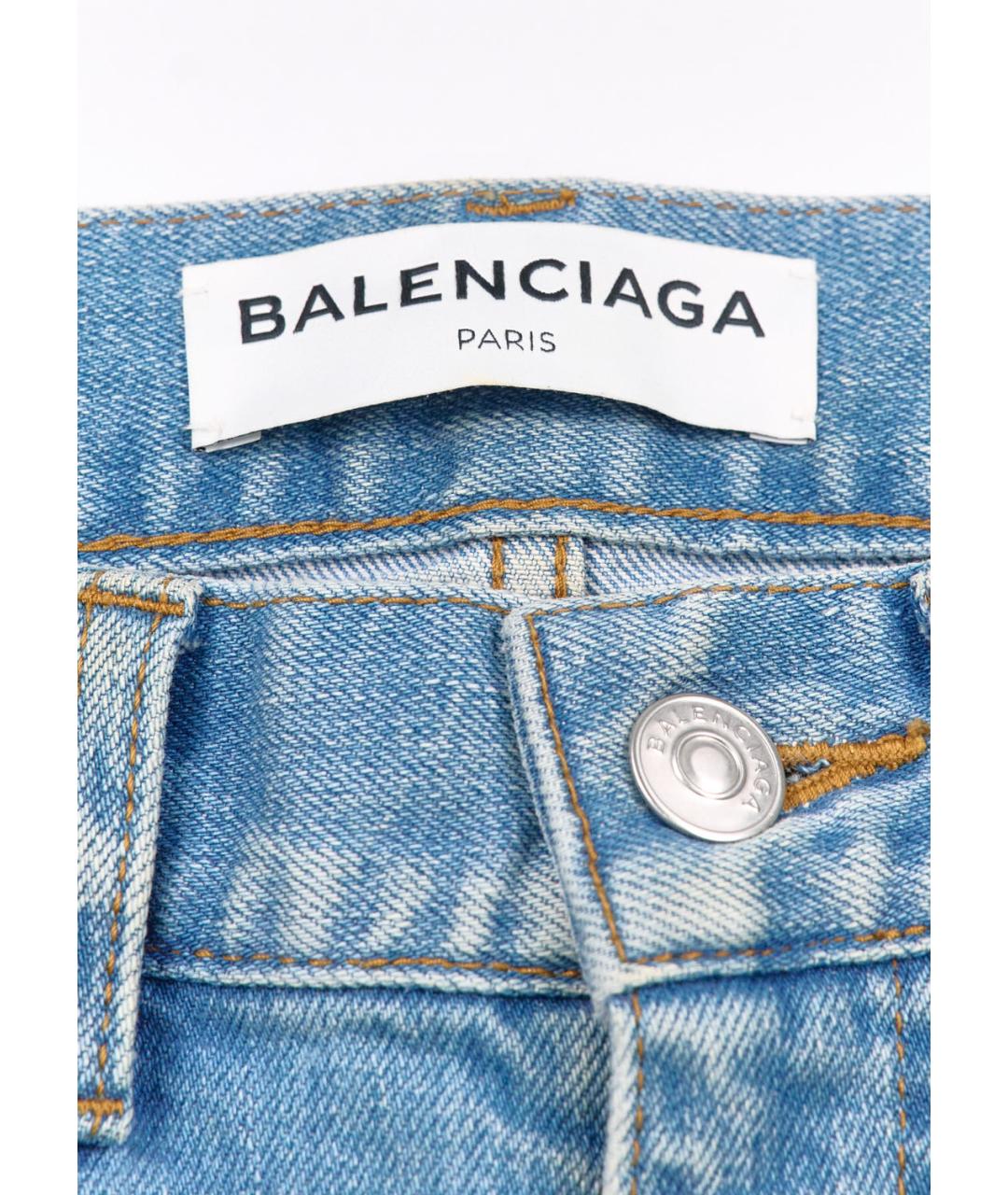 BALENCIAGA Голубые хлопковые прямые джинсы, фото 3