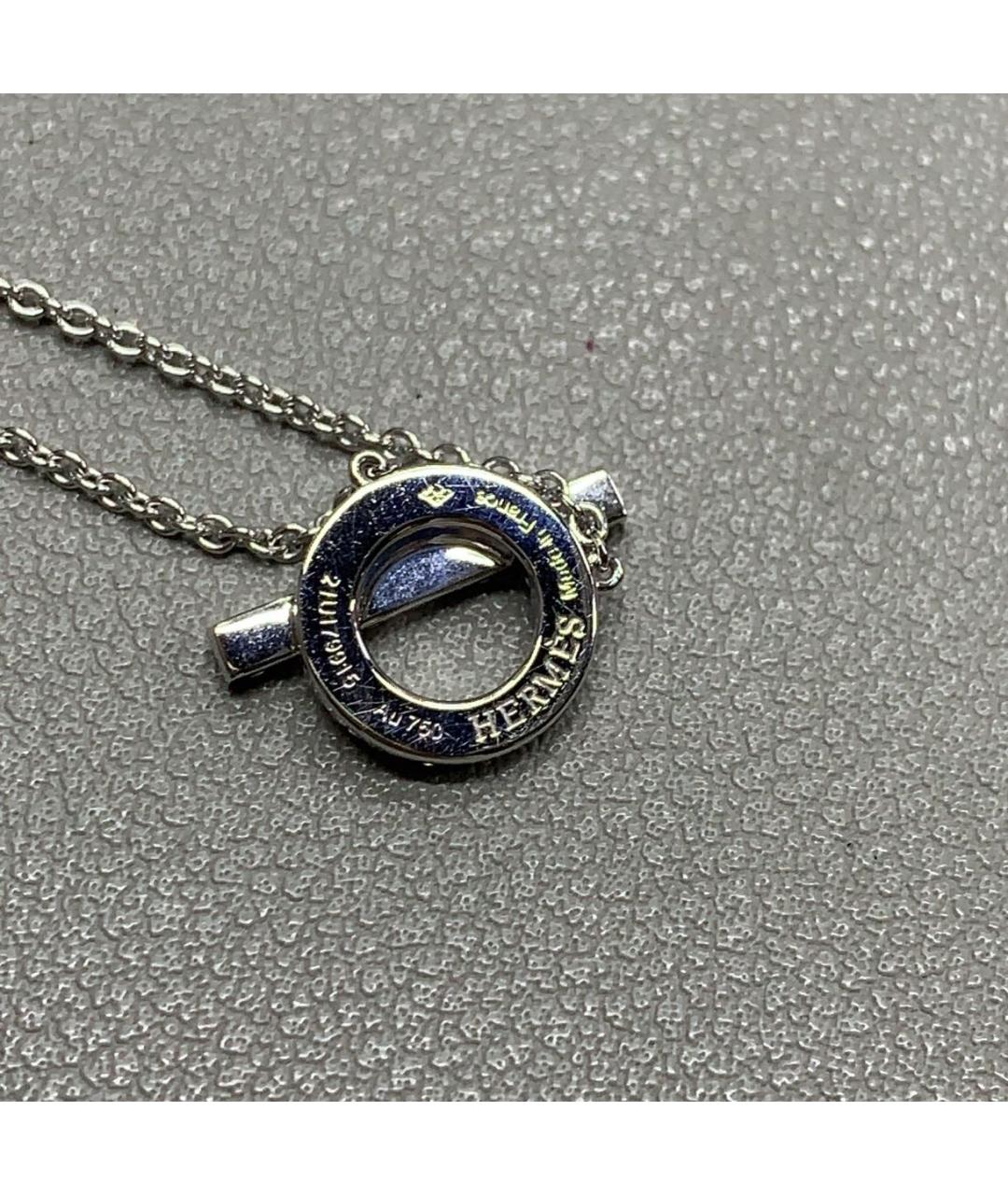 HERMES Серебряное колье из белого золота, фото 4