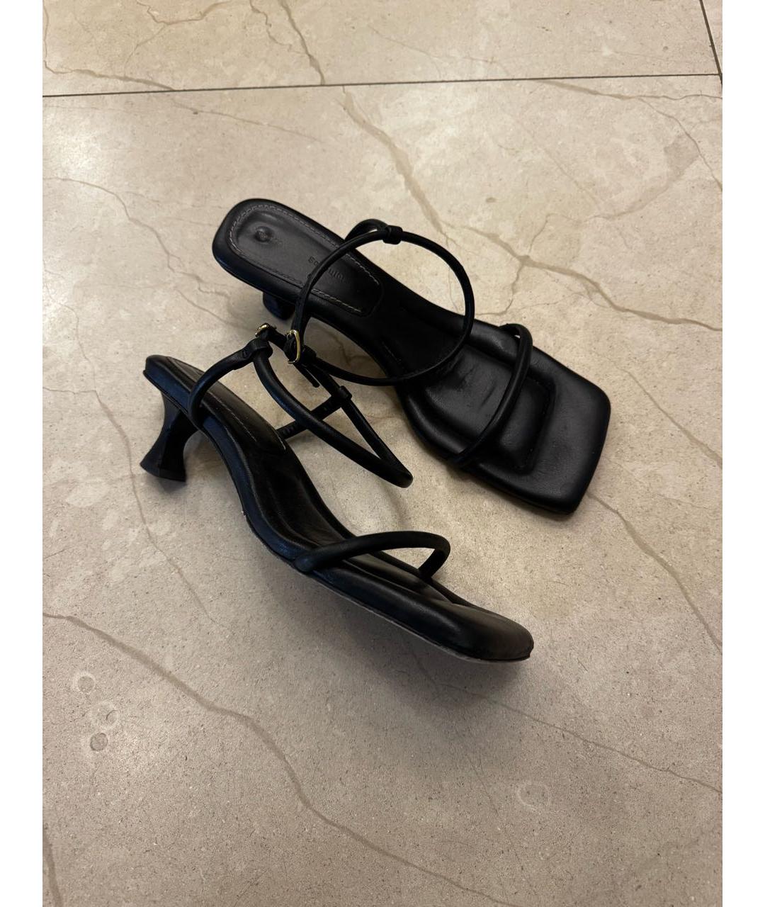 PROENZA SCHOULER Черные кожаные босоножки, фото 4