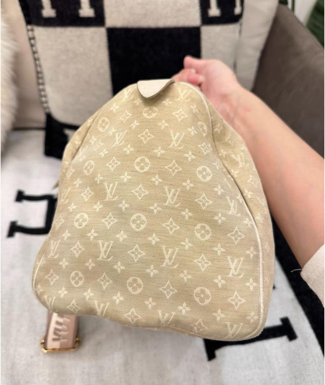 LOUIS VUITTON Бежевая тканевая дорожная/спортивная сумка, фото 6