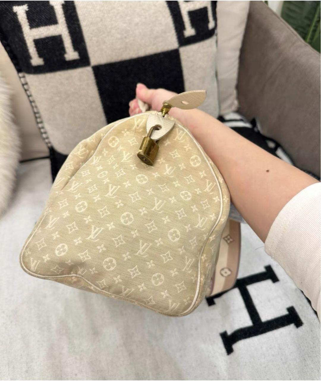 LOUIS VUITTON Бежевая тканевая дорожная/спортивная сумка, фото 5