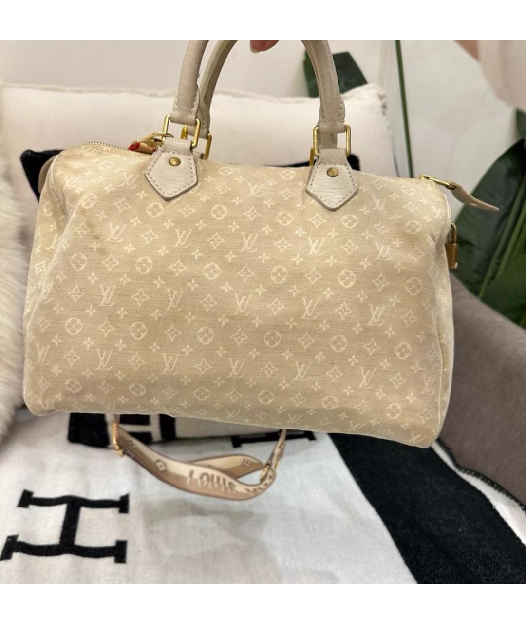 LOUIS VUITTON Бежевая тканевая дорожная/спортивная сумка, фото 2