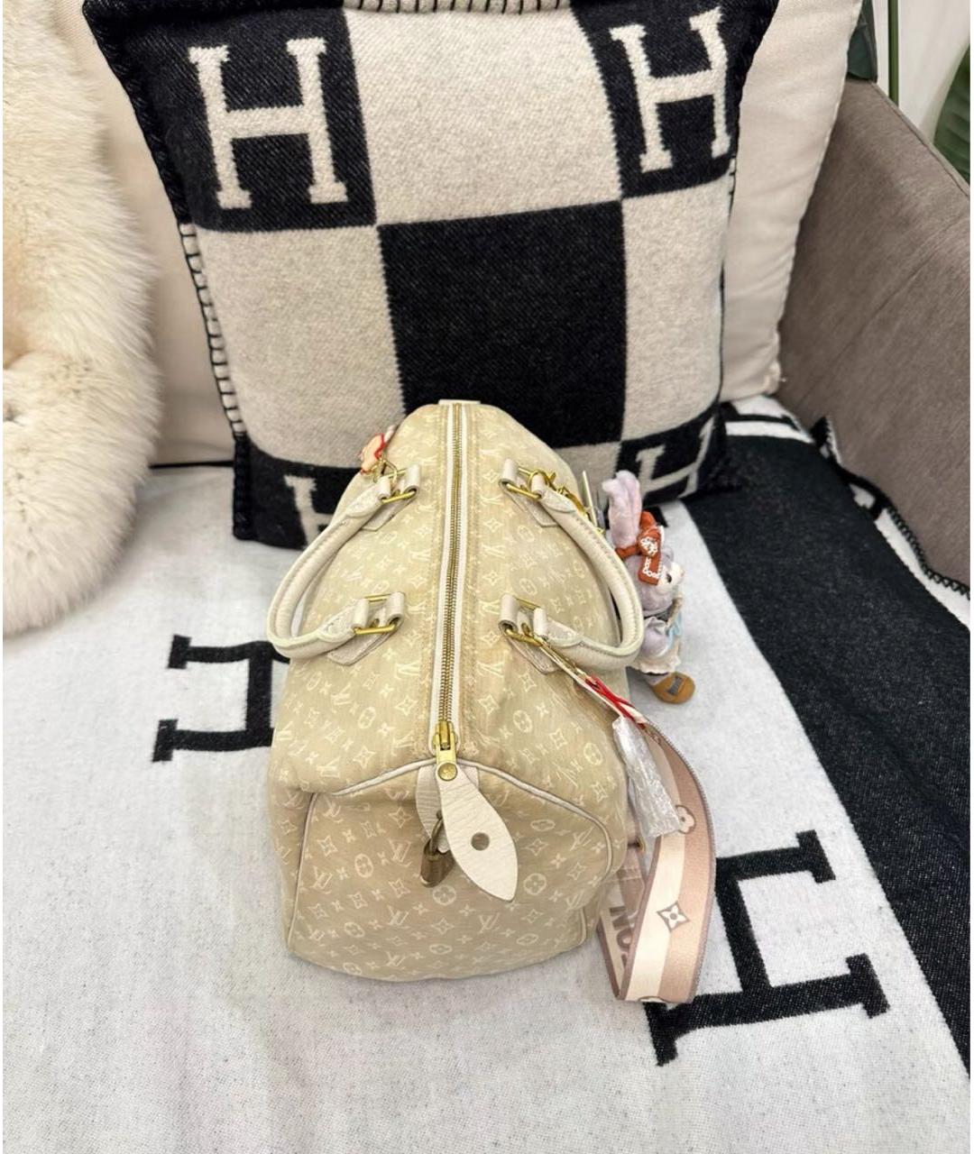 LOUIS VUITTON Бежевая тканевая дорожная/спортивная сумка, фото 4
