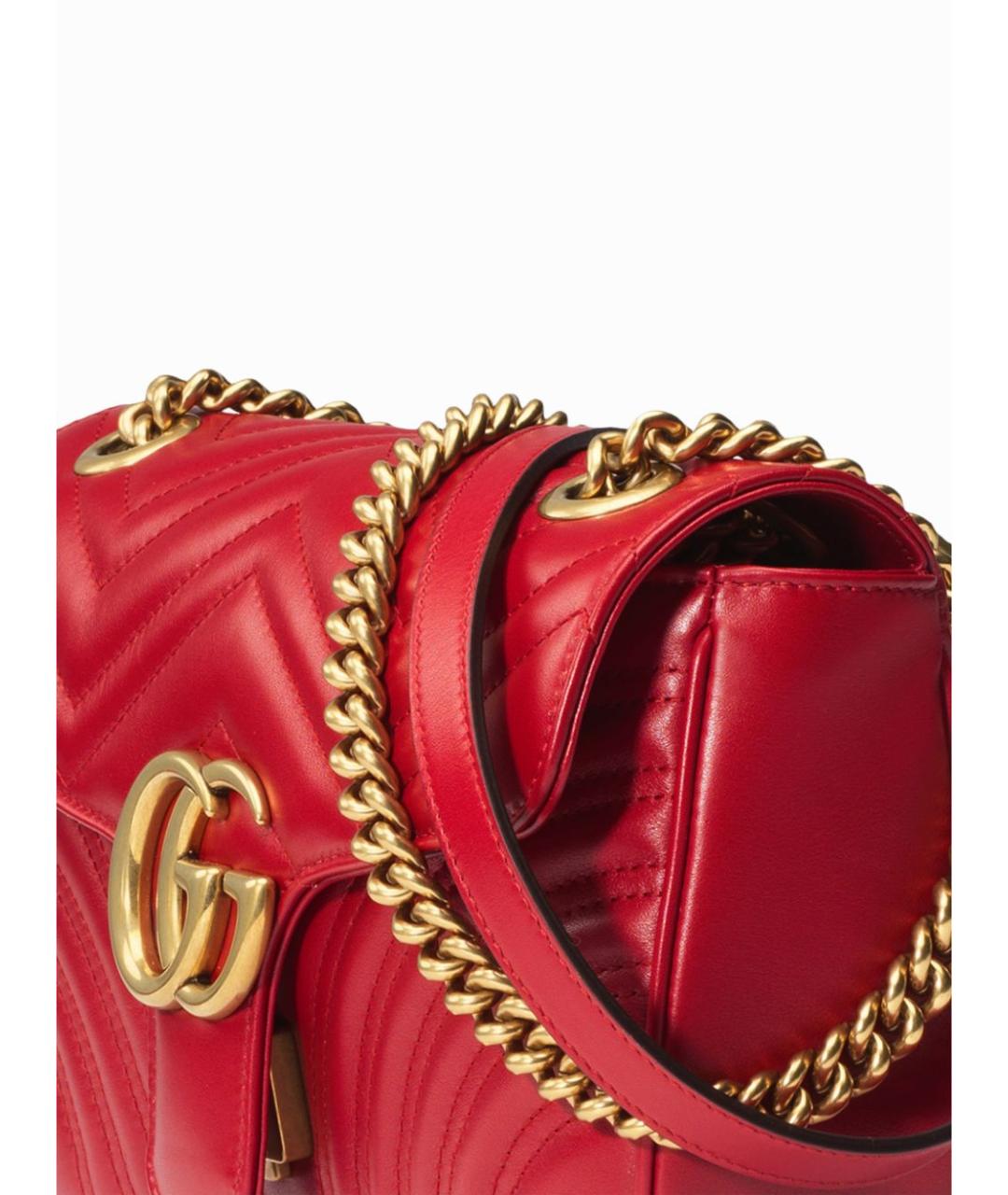 GUCCI Красная кожаная сумка через плечо, фото 5