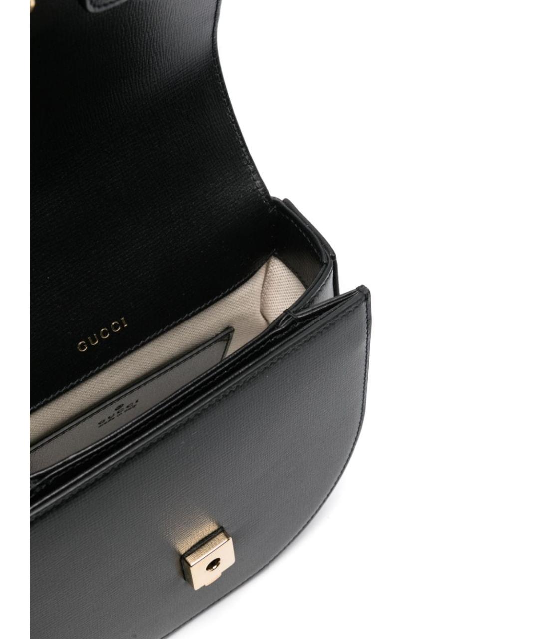 GUCCI Черная кожаная сумка с короткими ручками, фото 5