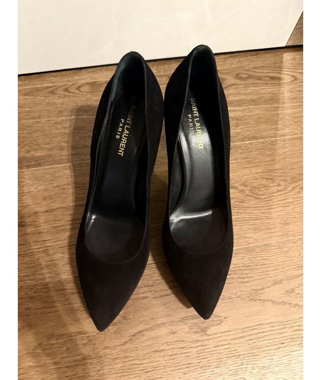 SAINT LAURENT Черные замшевые туфли, фото 3