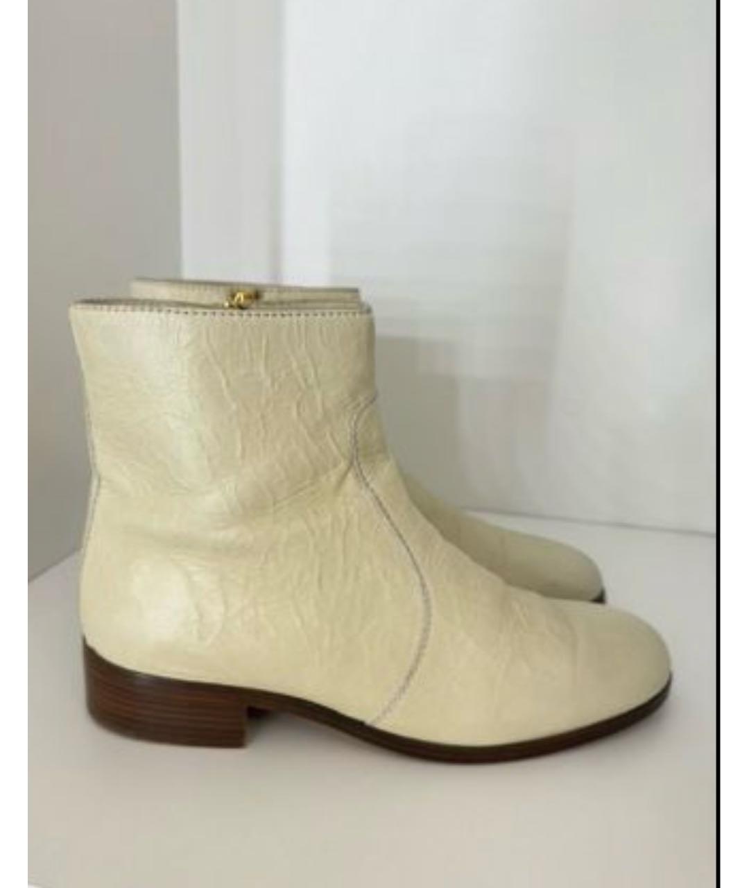 CHANEL Бежевые кожаные полусапоги, фото 9