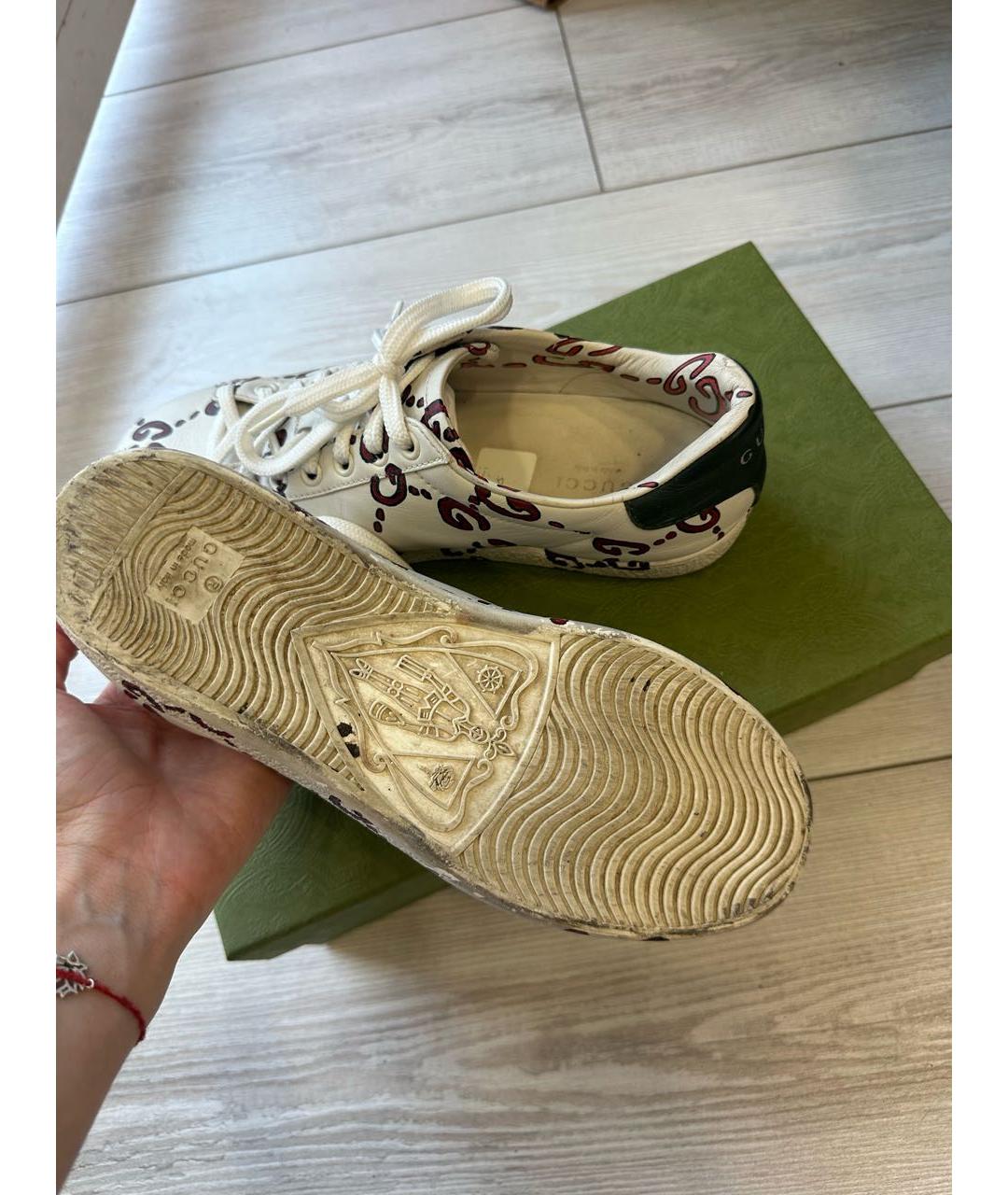 GUCCI Мульти кожаные кеды, фото 4