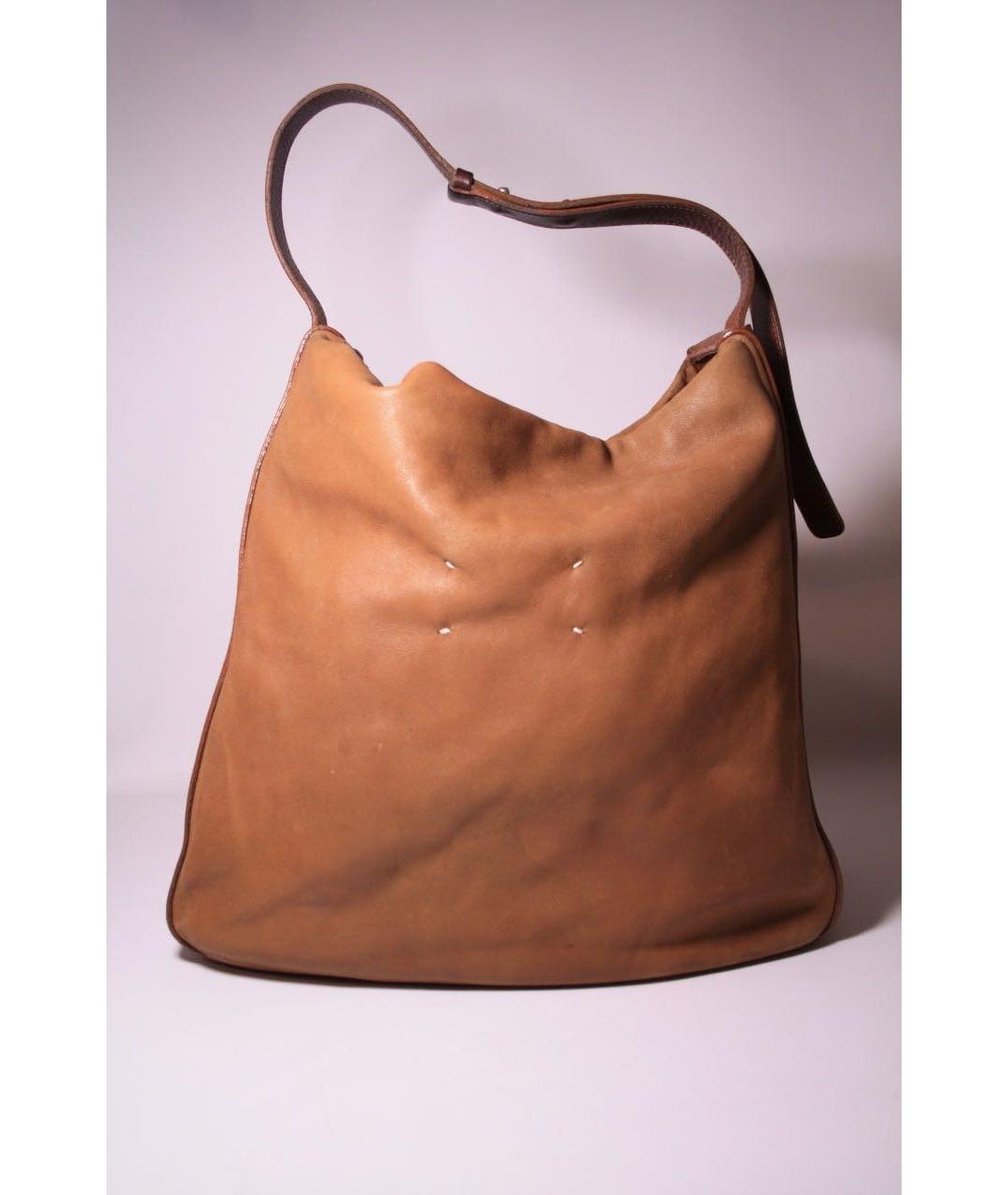 MM6 MAISON MARGIELA Коричневая кожаная сумка тоут, фото 8