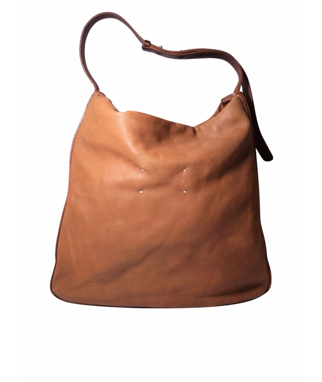 MM6 MAISON MARGIELA Коричневая кожаная сумка тоут, фото 1