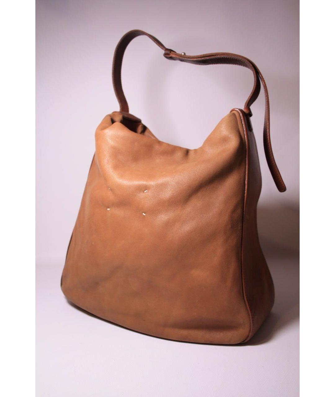 MM6 MAISON MARGIELA Коричневая кожаная сумка тоут, фото 2