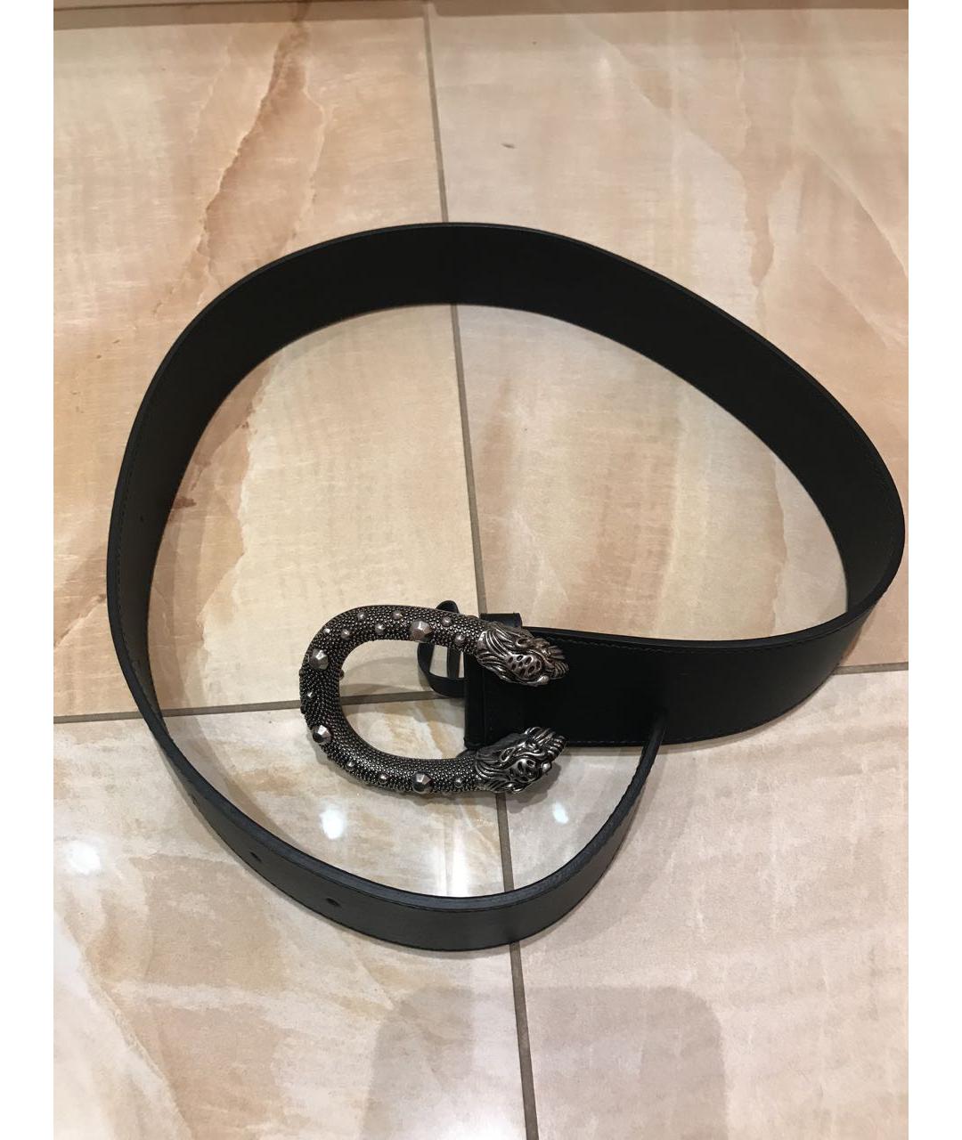 GUCCI Черный кожаный ремень, фото 2