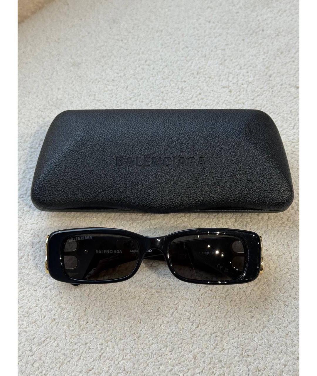 BALENCIAGA Черные пластиковые солнцезащитные очки, фото 5