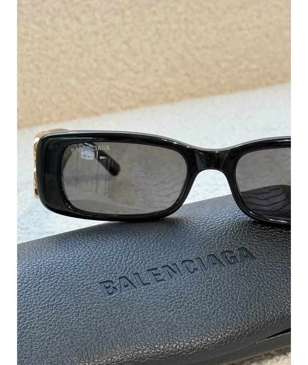 BALENCIAGA Черные пластиковые солнцезащитные очки, фото 3
