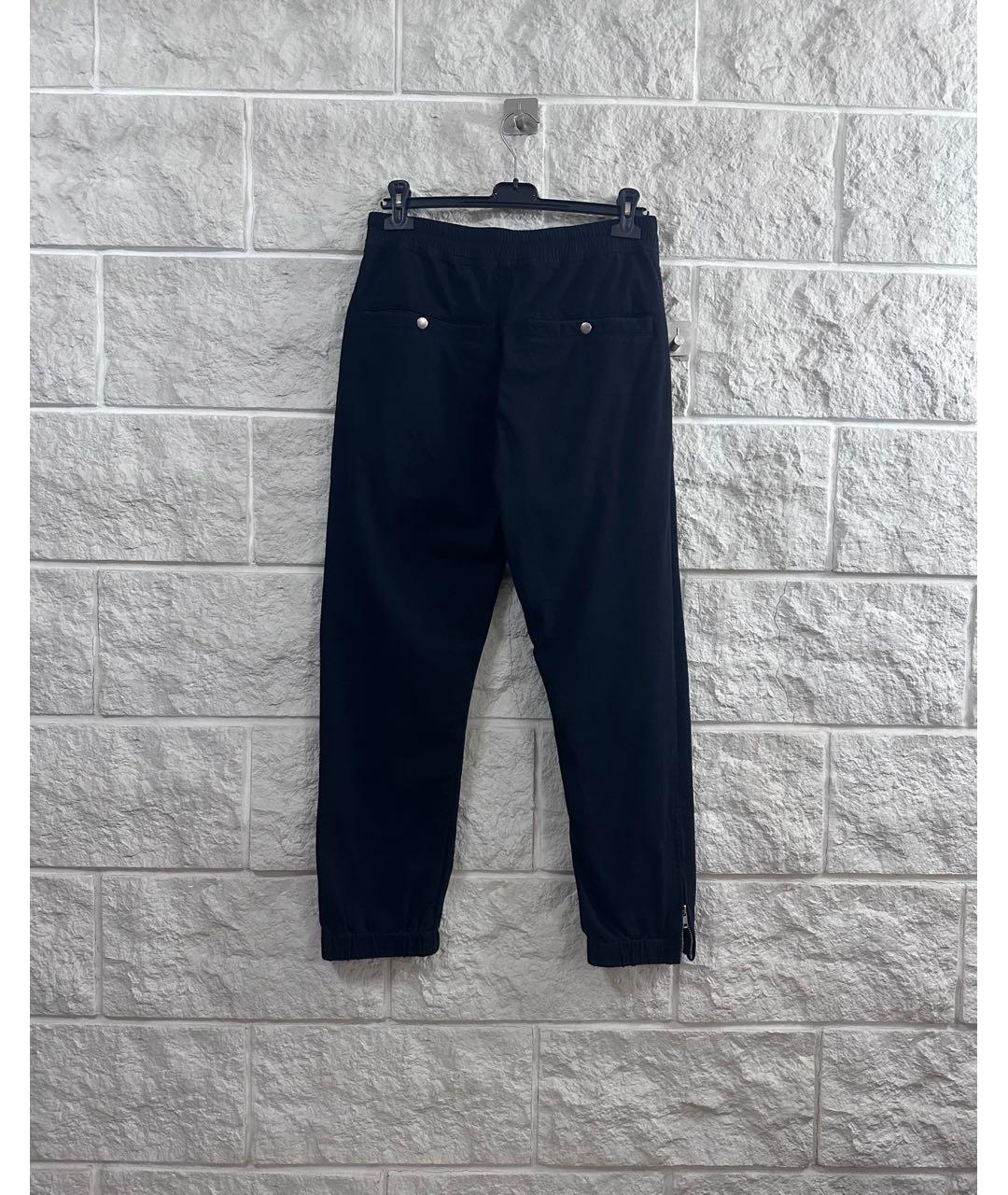 RICK OWENS Черные хлопковые повседневные брюки, фото 2