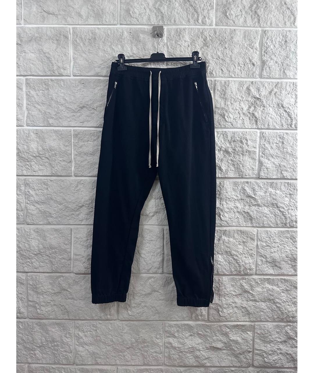 RICK OWENS Черные хлопковые повседневные брюки, фото 9