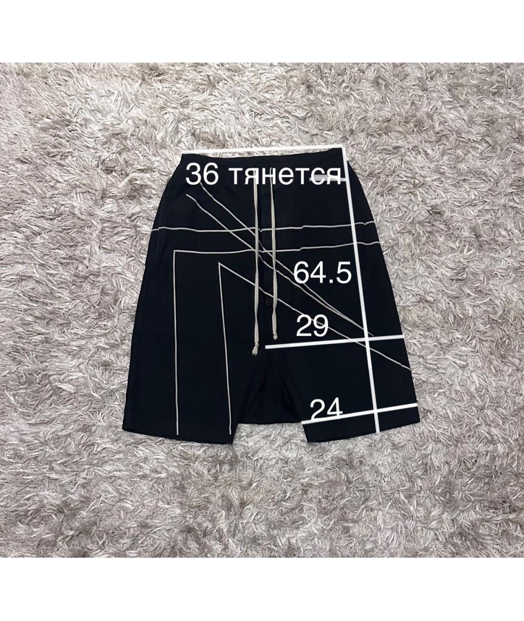 RICK OWENS Черные хлопковые шорты, фото 8