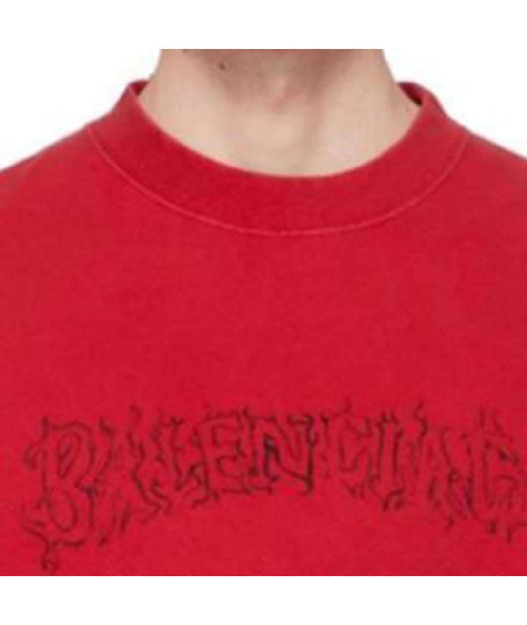 BALENCIAGA Красная хлопковая футболка, фото 3