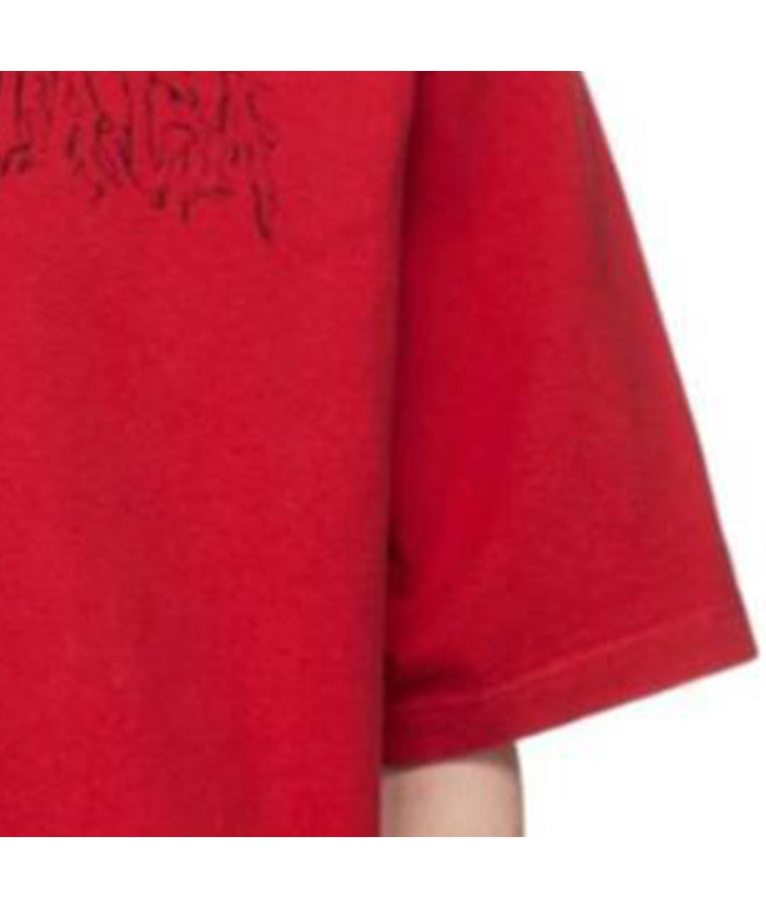 BALENCIAGA Красная хлопковая футболка, фото 4