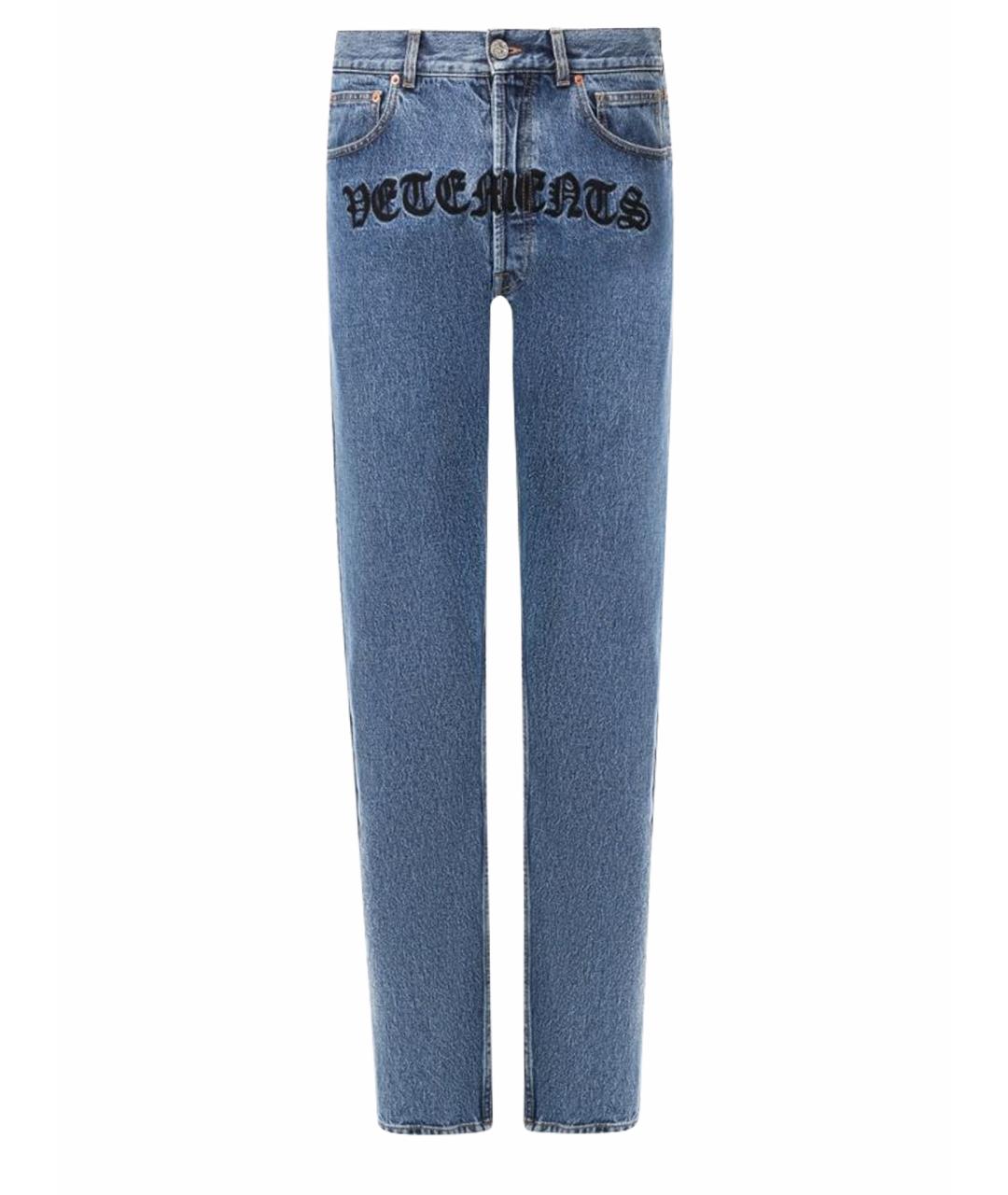 VETEMENTS Темно-синие хлопковые прямые джинсы, фото 1
