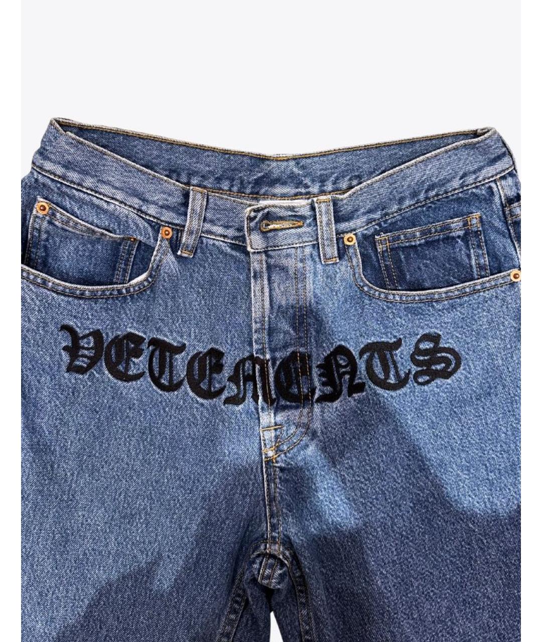 VETEMENTS Темно-синие хлопковые прямые джинсы, фото 6