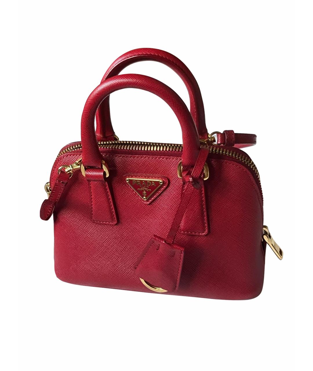 PRADA Бордовая кожаная сумка через плечо, фото 1