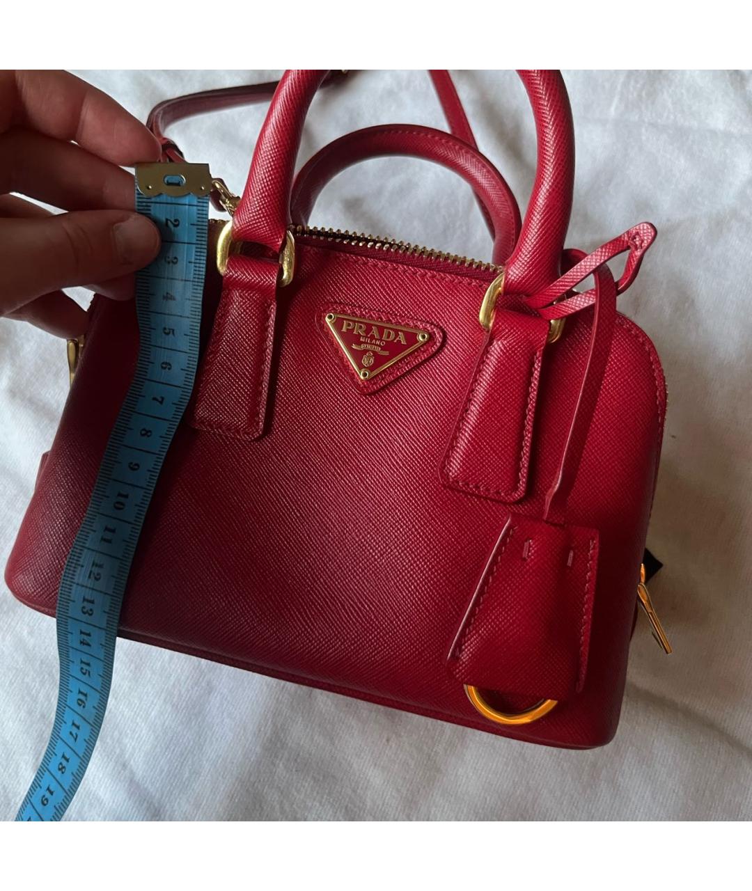 PRADA Бордовая кожаная сумка через плечо, фото 6