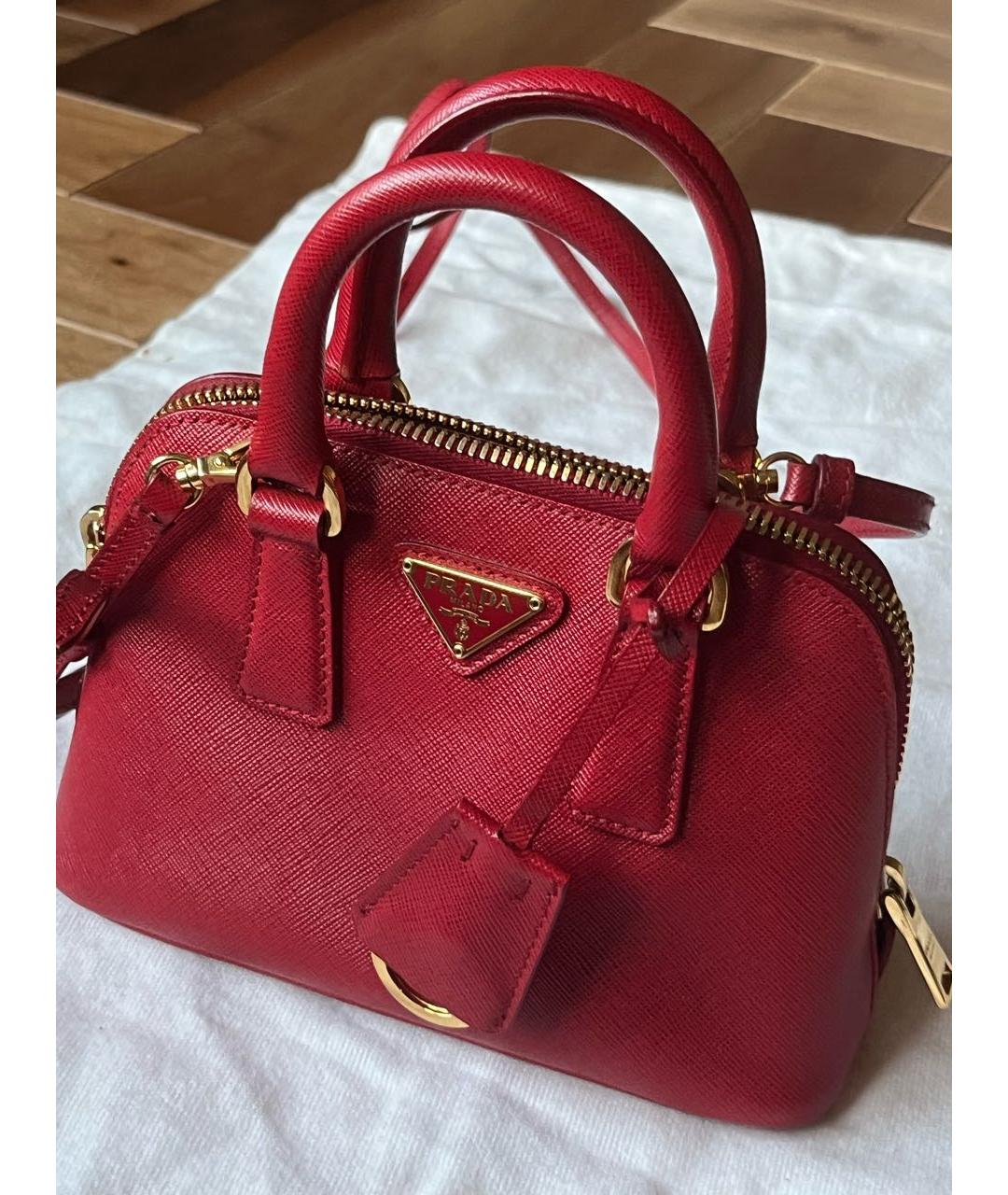 PRADA Бордовая кожаная сумка через плечо, фото 8